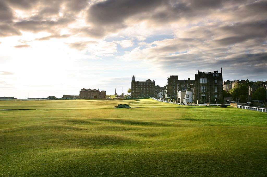 The 18th tee at the Home End of the Old Course at St Andrews Links